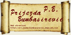 Prijezda Bumbaširević vizit kartica